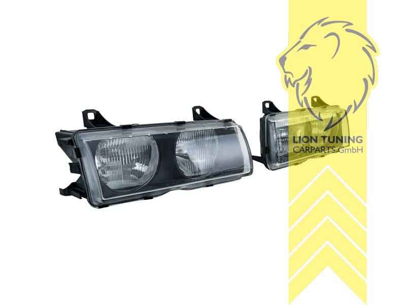 HELLA OE Headlights for BMW E36 Sedan Touring Coupe Convertible - Black (Pair)