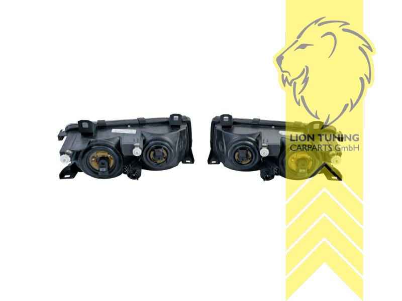 HELLA OE Headlights for BMW E36 Sedan Touring Coupe Convertible - Black (Pair)