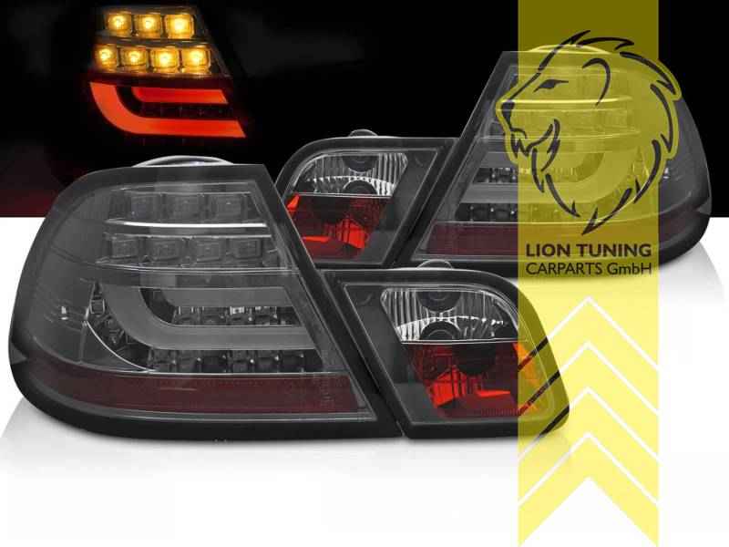 LTG Pair LED Rear Lights Taillights for BMW 3 Series E46 Coupe Pre-Facelift 04/1999 - 02/2003 – Smoked / Black
