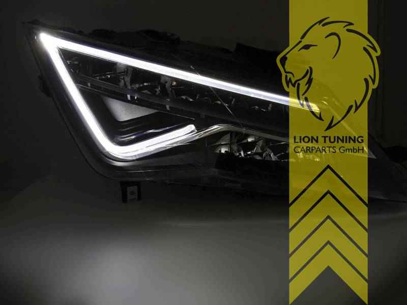 LTG Full LED Headlights Genuine DRL for Seat Leon 5F Sedan ST - Black, also for Facelift (Pair) LHD