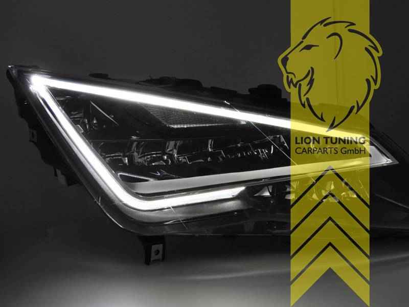 LTG Full LED Headlights Genuine DRL for Seat Leon 5F Sedan ST - Black (Pair) LHD