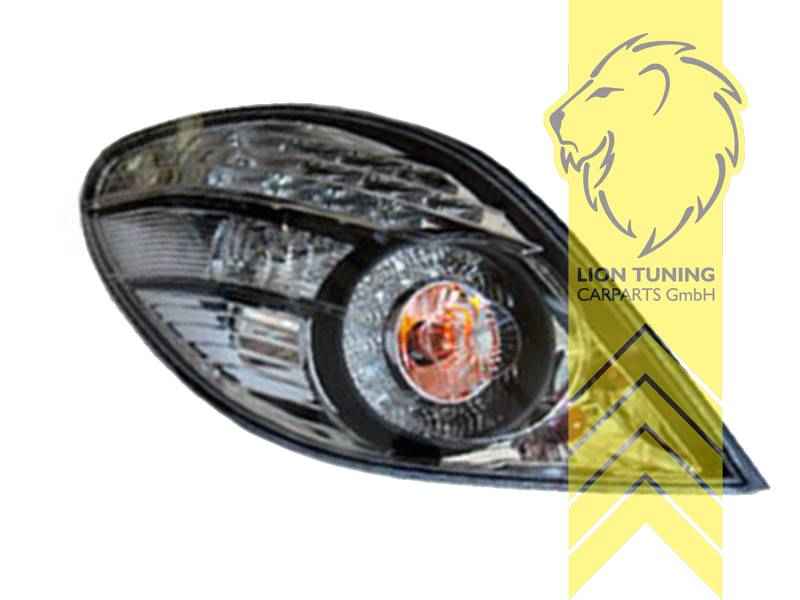 LTG LED Taillights Rear Lights for Peugeot 207CC Cabriolet - Chrome (Pair)