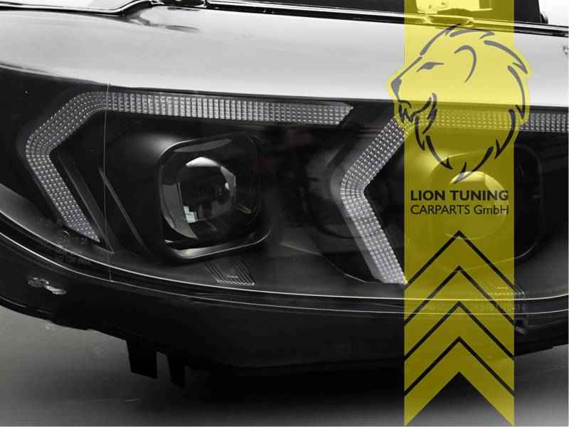 LTG Aftermarket Full LED Headlights Genuine DRL for BMW F32 Coupe F33 Convertible - Black (Pair) LHD
