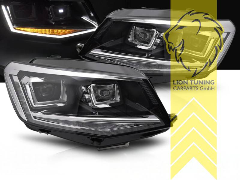 Full LED Headlights Genuine DRL VW Caddy 4 SA Black - Main view