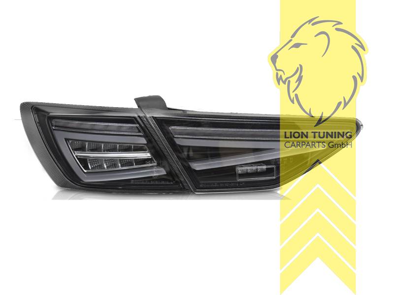 Light Bar LED Taillights Seat Leon 3 5F Sedan Coupe SC Black - Lit up amber
