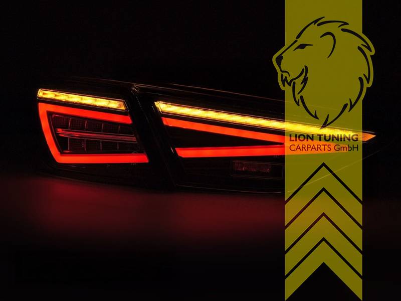 Light Bar LED Taillights Seat Leon 3 5F Sedan Coupe SC Black - Pair unlit