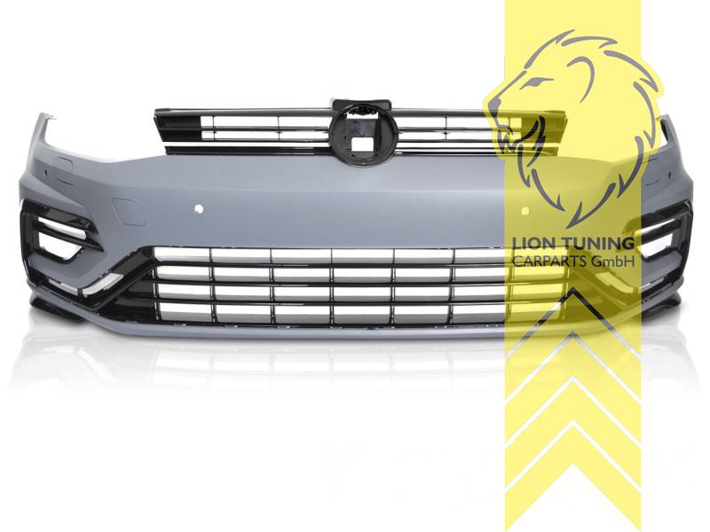 Complete primed front bumper assembly for Volkswagen Golf 7