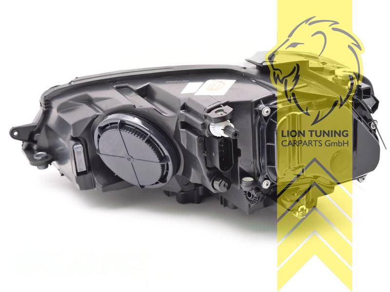 Rear view of black chrome headlights for Volkswagen Golf 7