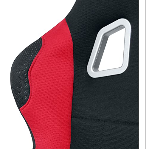 AutoStyle Sport seat 'K5' - Black/Red - Non-reclinable back-rest - incl. slides