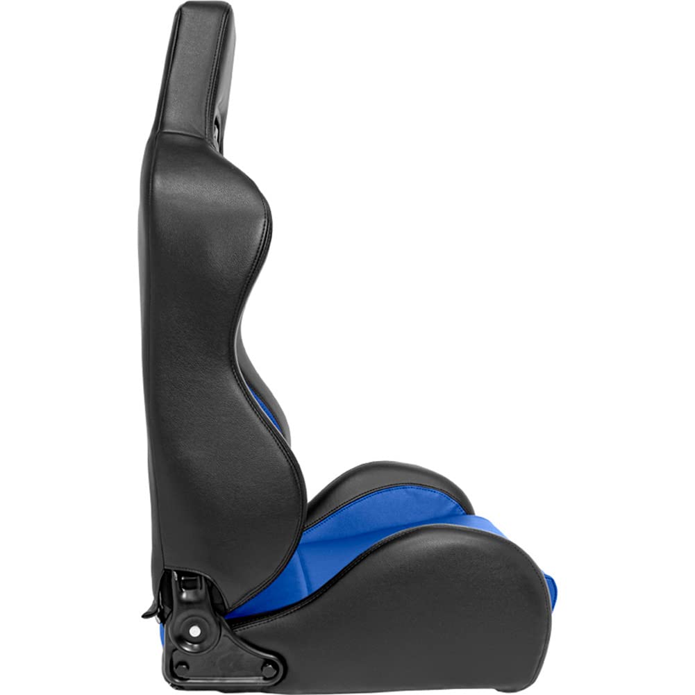 AutoStyle Sport seat 'Classic' - Black Synthetic leather - Non-reclinable back-rest - incl. slides
