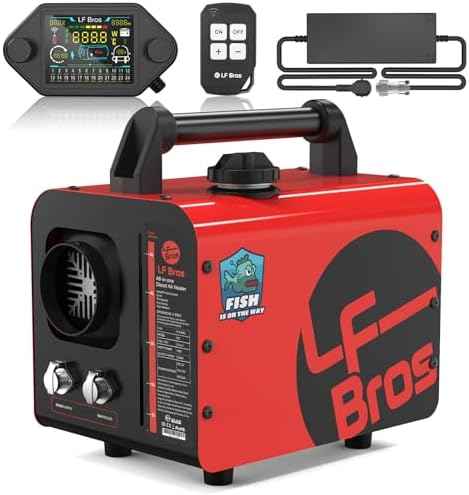 LF Bros Diesel Heater 5 KW- 12V/220V-240V Air Diesel Parking Space Heater with Plateau Mode, Come with Timer LCD Display Remote Control, Night Heater Diesel for Campervan Garage Workshop
