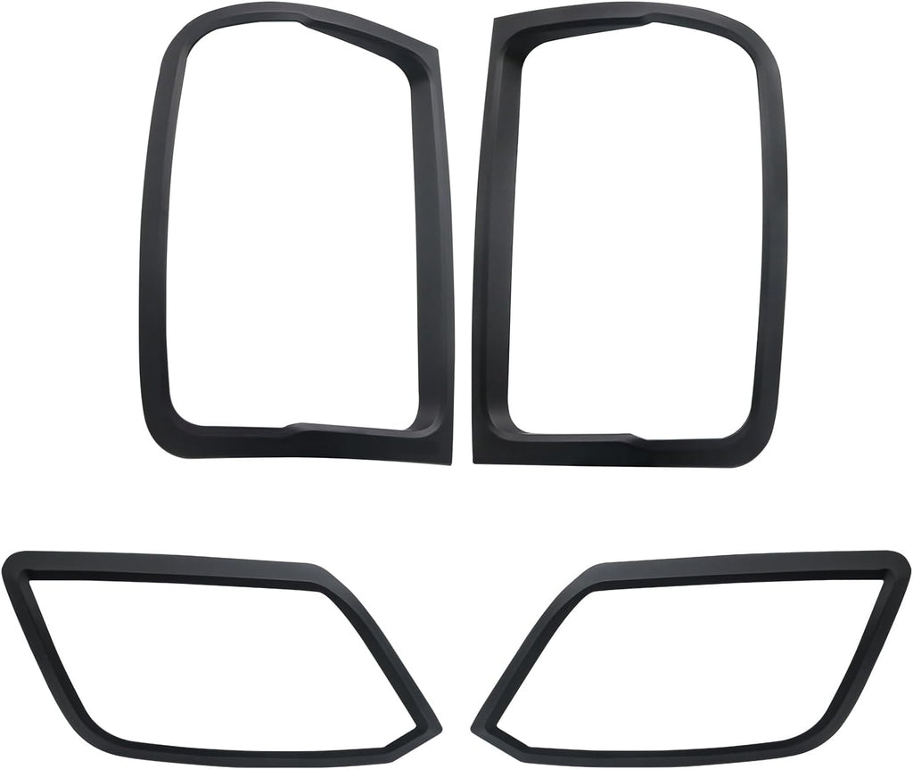 JHCHAN Headlight, Taillight Guard for VW Amarok Accessories 2011-2022 V5 V6 Aventura Atacama Canyon Highline Startline Trendline Front and Rear Light Kits Surround Trims Cover External Black Protector