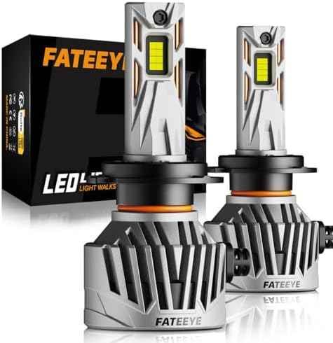 H7 LED Headlight Bulbs - 600% 38000LM 130W H7 Headlight Bulb Conversion Kit,6500K White Light LED Bulb with Fan,Plug and Play,IP68 Waterproof, Pack of 2