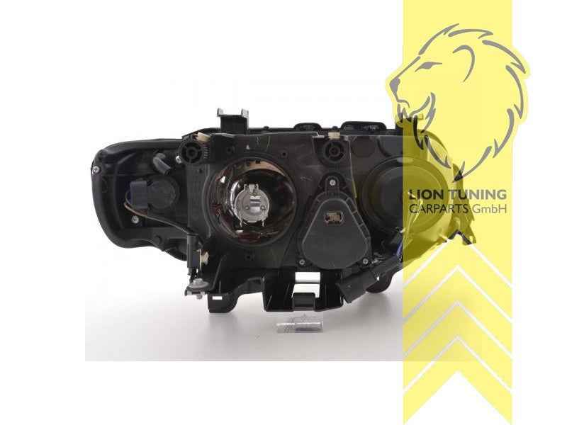 LTG Pair DEPO XENON HID Halo Ring Headlights BMW X5 E53 00-03 black RHD / LHD