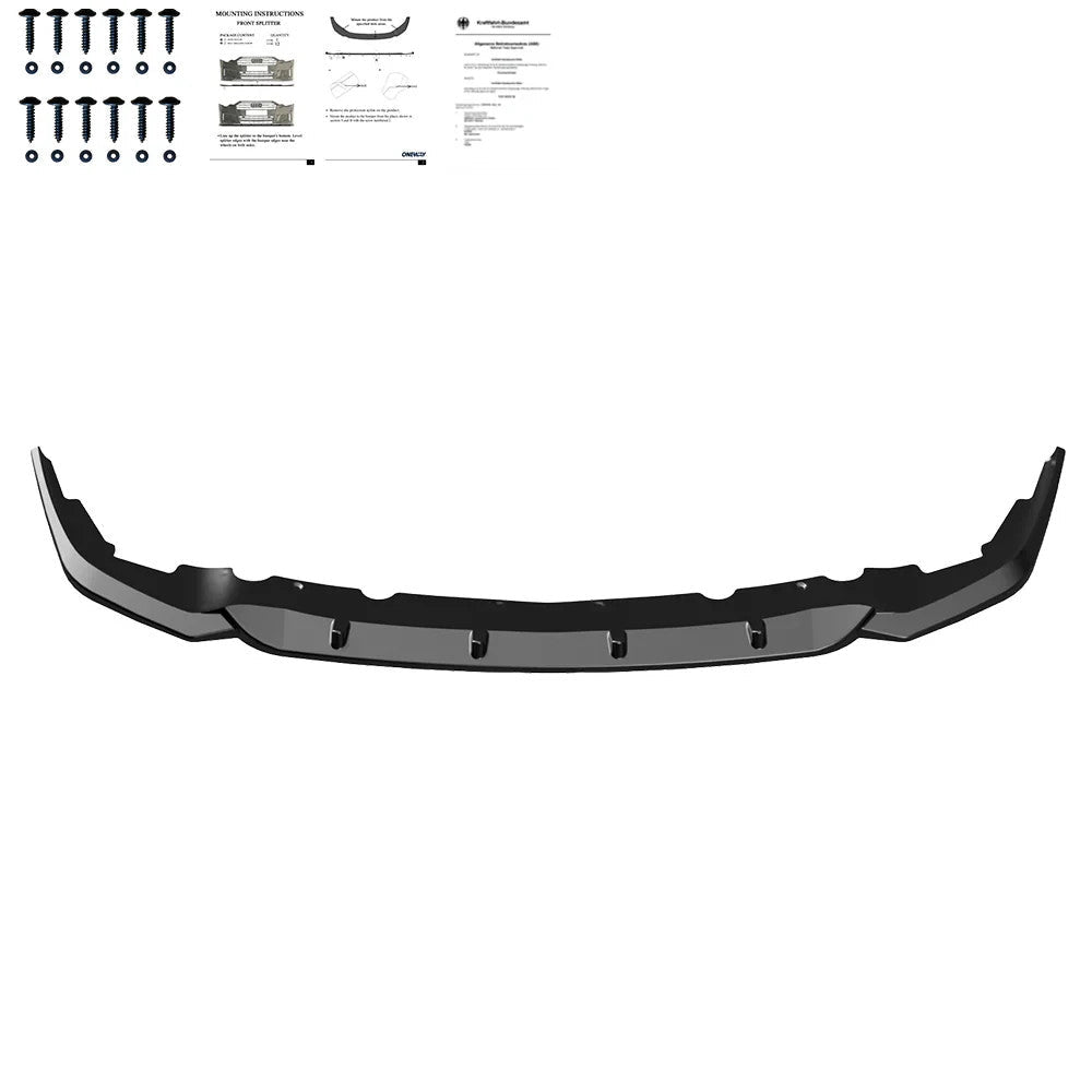 OW Front Bumper Lip Splitter BMW 1 Series F40 M-Pack 19-24 M135i Gloss Black