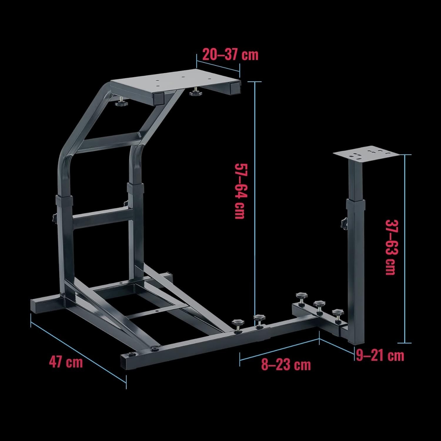Driving Sim Racing Wheel Stand Frame for Steering Wheel & Pedals + Gear Shifter