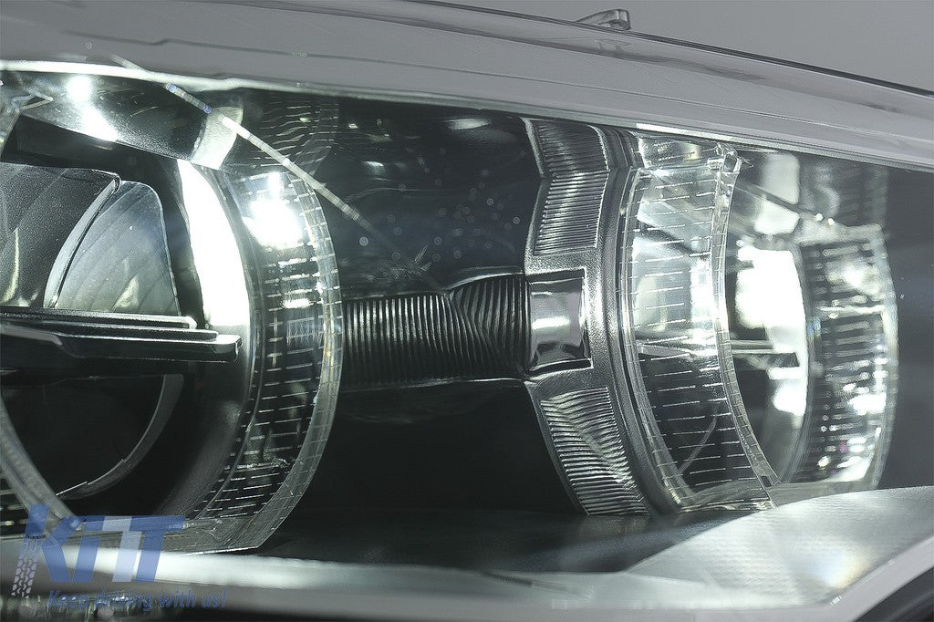KT Pair LED DRL Headlights  Xenon Angel Eyes 3D Dual Halo BMW X6 E71 08-12 LHD