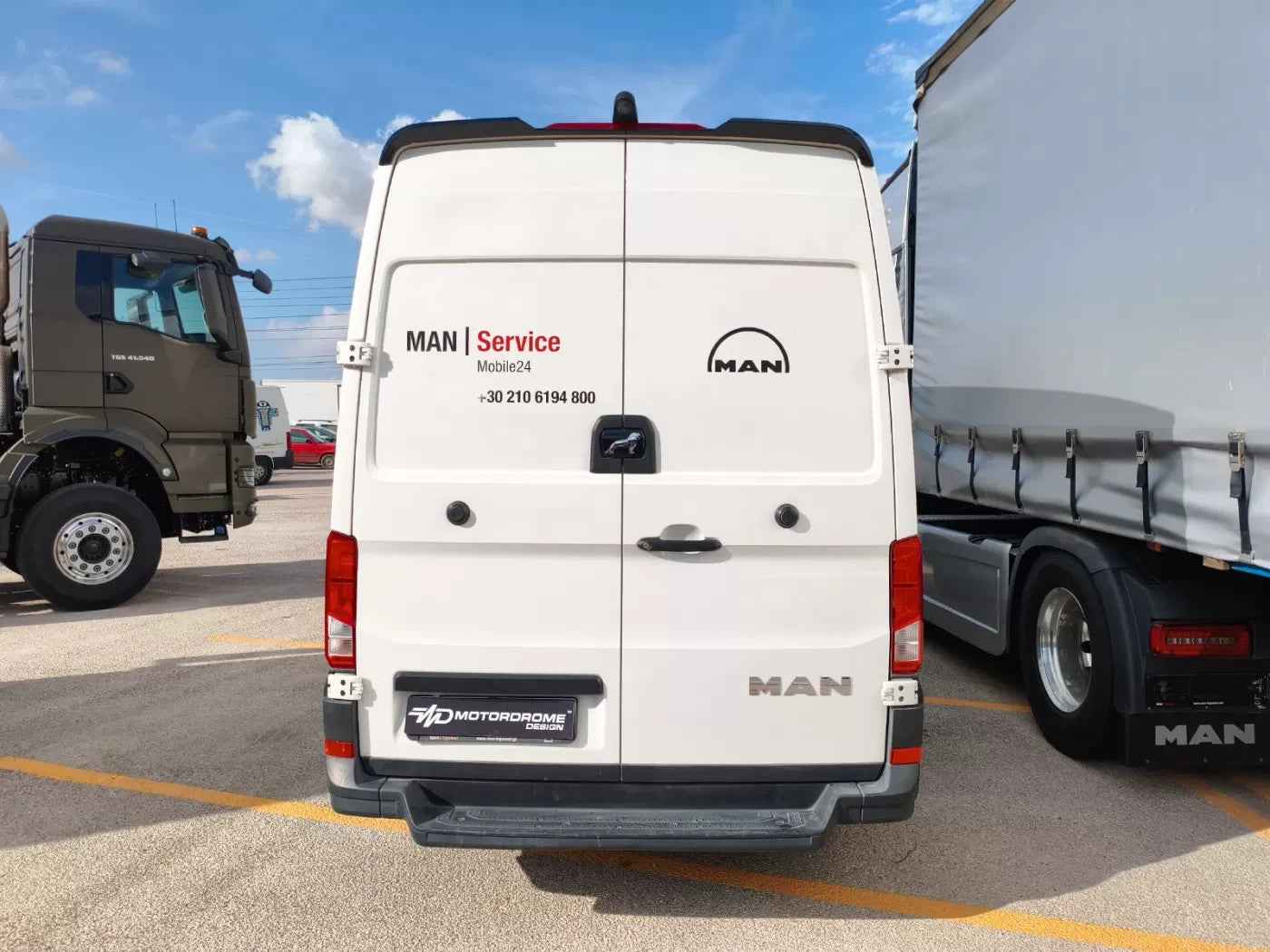 Motordrome Rear Wing Roof Spoiler VW Crafter Mk2 MAN TGE High Roof H2 17+ Barn D