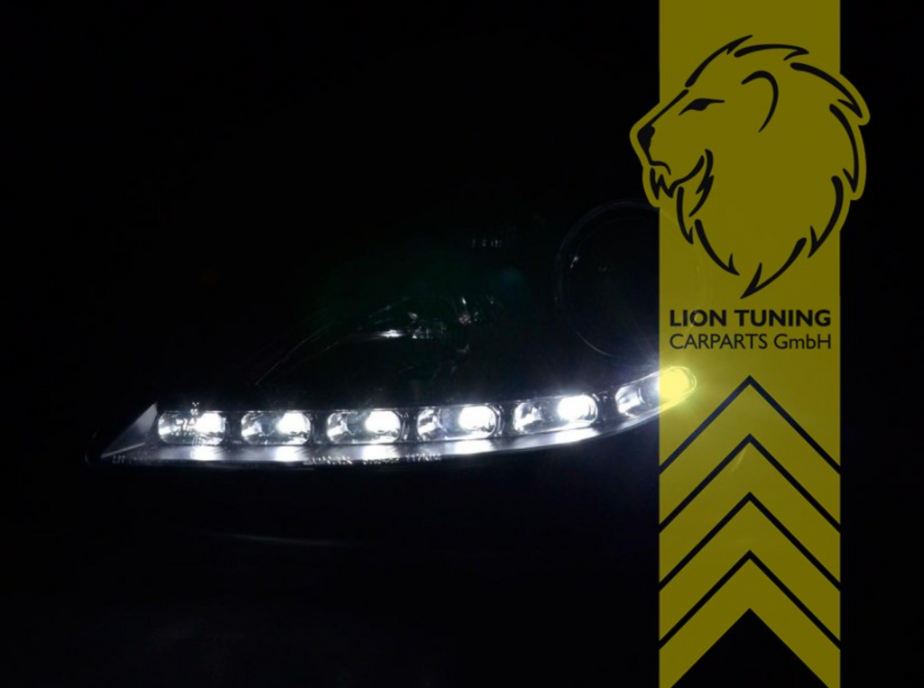 LT LED DRL Halo Ring Eye Halogen Headlights Mercedes Benz SLK R171 04+ black LHD