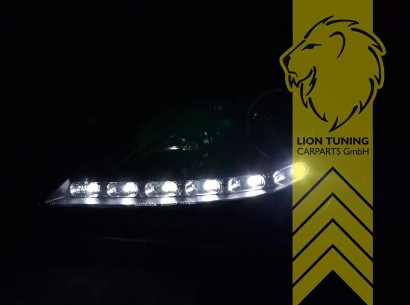 LT LED DRL Halo Ring Eye Halogen Headlights Mercedes Benz SLK R171 04+ black LHD