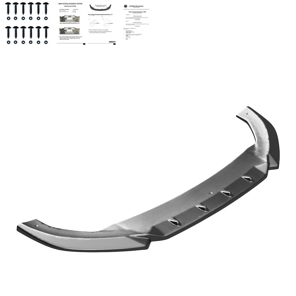 OW Front Bumper Splitter CUPRA Leon 20-24 ABE TUV ABS Gloss Black