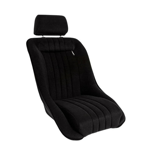 ATST x1 LH Luxe Universal Classic Retro Bucket Seat Black Fabric Cloth + slides