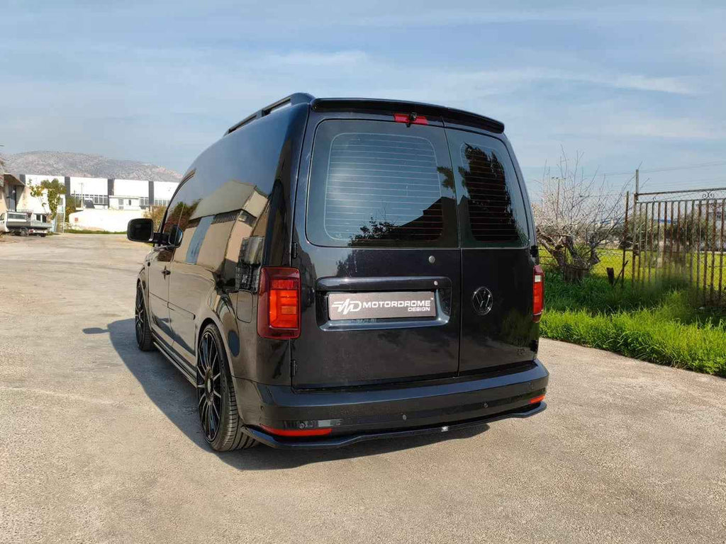 Motordrome Rear Bumper Diffusor Splitter VW Caddy Mk4 15-21 Glossy Black