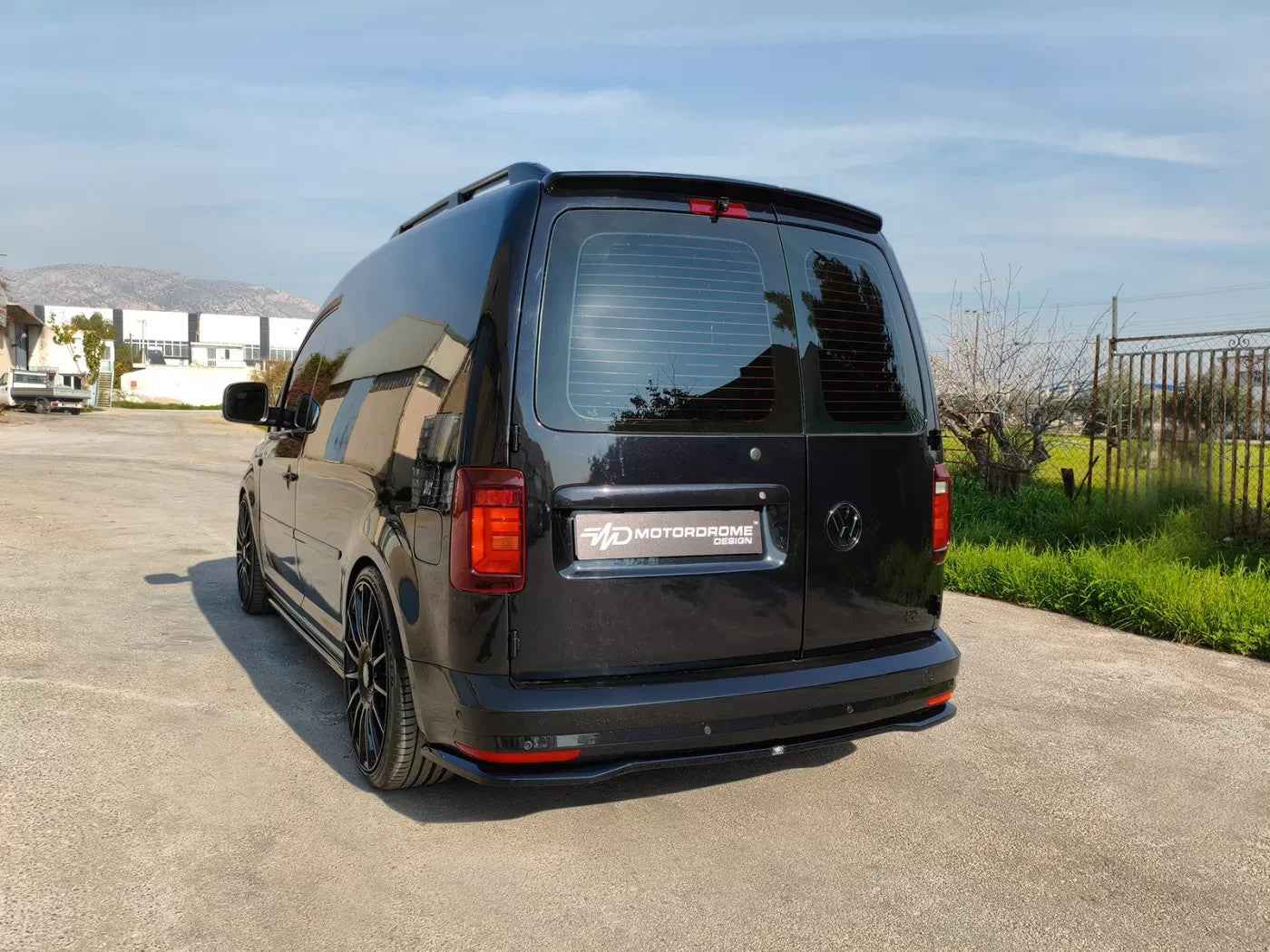 Motordrome Rear Bumper Diffusor Splitter VW Caddy Mk4 15-21 Glossy Black