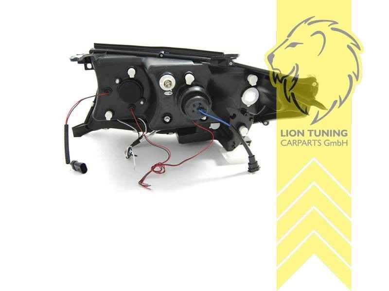 LTG Pair LED Halo DRL Headlights Toyota Land Cruiser FJ200 J20 Black EXPORT ONLY