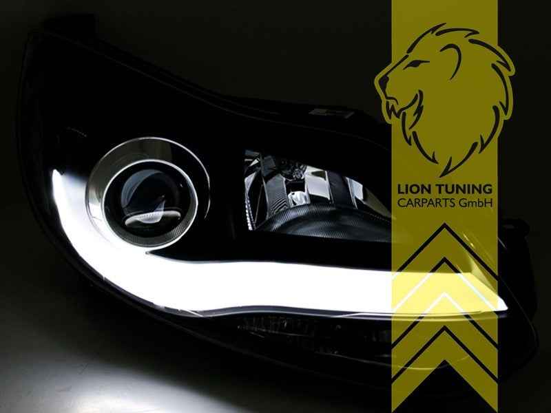 LTG Pair LED DRL Lightbar Headlights Ford Focus HB Tournament 3 11-14 black LHD