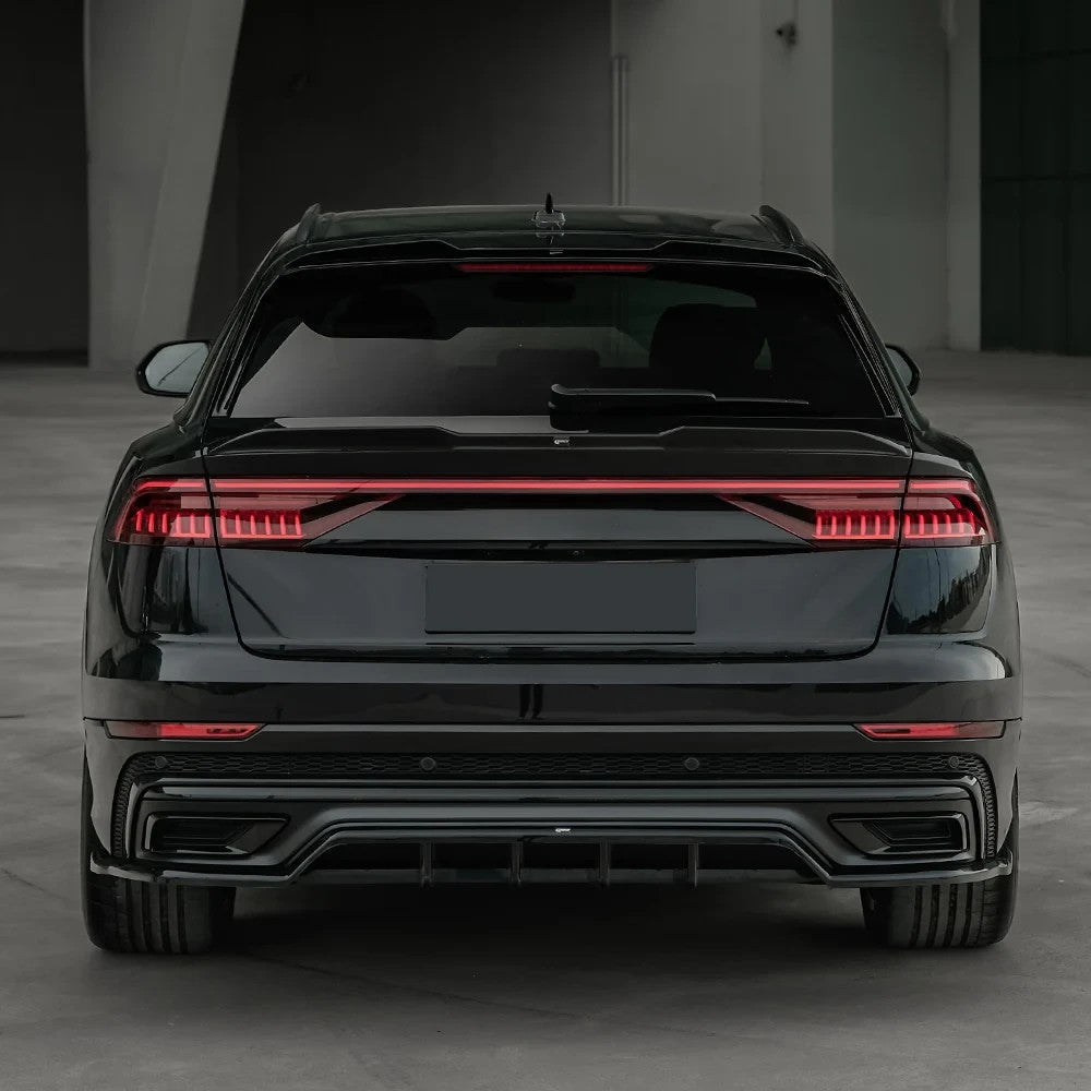 OW Rear Bumper Diffusor Splitter AUDI Q8 S-Line Mk1 2018-2023 Gloss Black