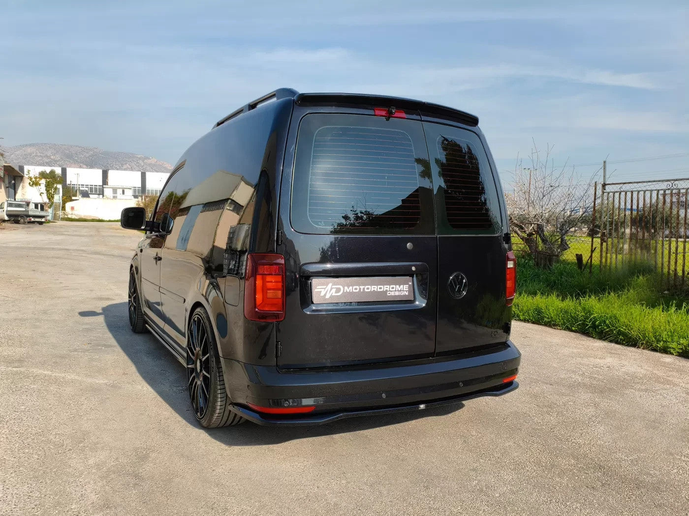 Motordrome Rear Bumper Diffusor Splitter VW Caddy Mk4 15-21 Glossy Black