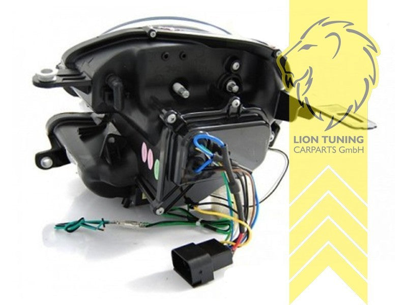 LT Pair LED DRL Lightbar Halo Ring Headlights Mini One R56 R57 LED black LHD