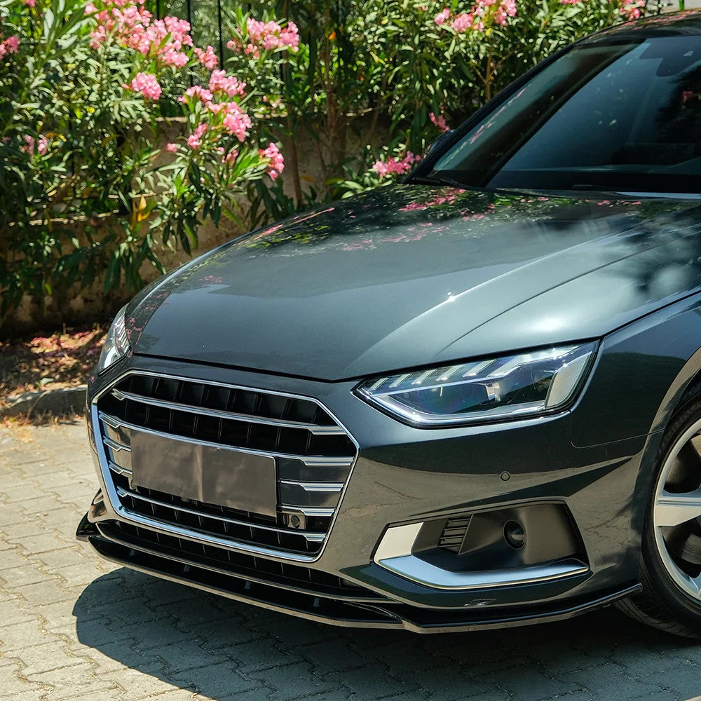 OW Front Bumper Lip Splitter VW AUDI A4 B9 Facelift 2019-2024 Gloss Black