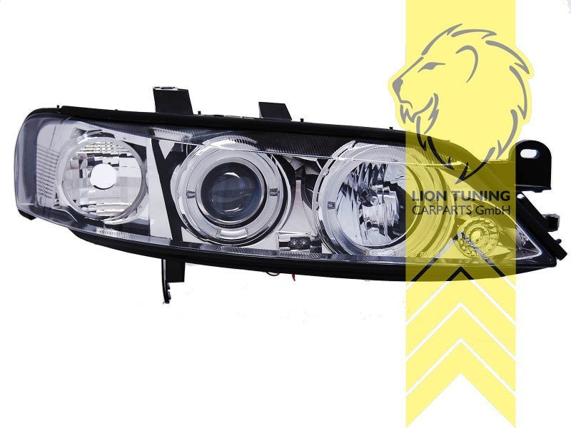 LT Pair LED Halogen Halo Ring Headlights Opel Vectra B 95-98 sedan caravan LHD