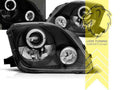 LTG LED Halo DRL Headlights Honda Prelude V BB 5 97-02 black EXPORT ONLY
