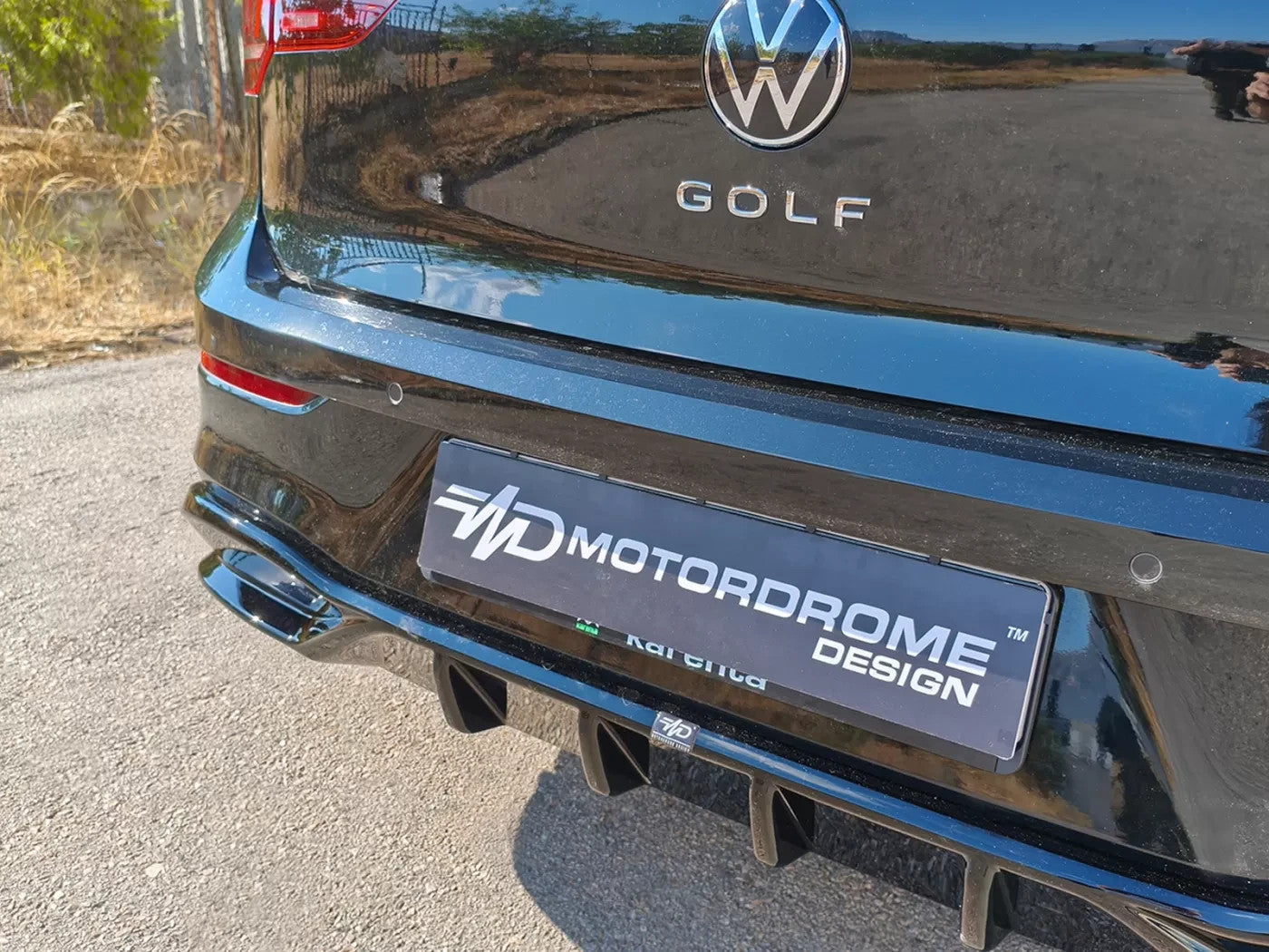 Motordrome Design Rear Bumper Diffuser VW Golf Mk8 + Facelift 19+ Gloss Blk