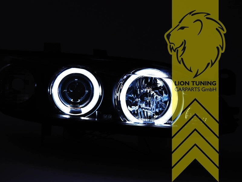 LT Pair LED Halogen Halo Ring Headlights Opel Vectra B 95-98 sedan caravan LHD