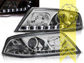 LTG Pair LED DRL Lightbar Headlights Skoda Octavia 2 1Z chrome 04-08 XENON LHD