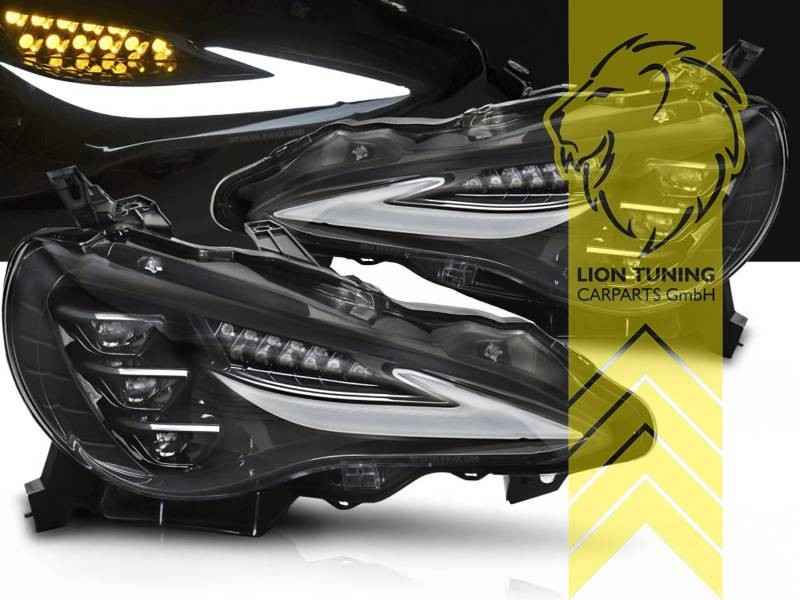 LTG Pair LED DRL Halo Lightbar Headlights Toyota GT86 ZN6 12-21 Black Export LHD