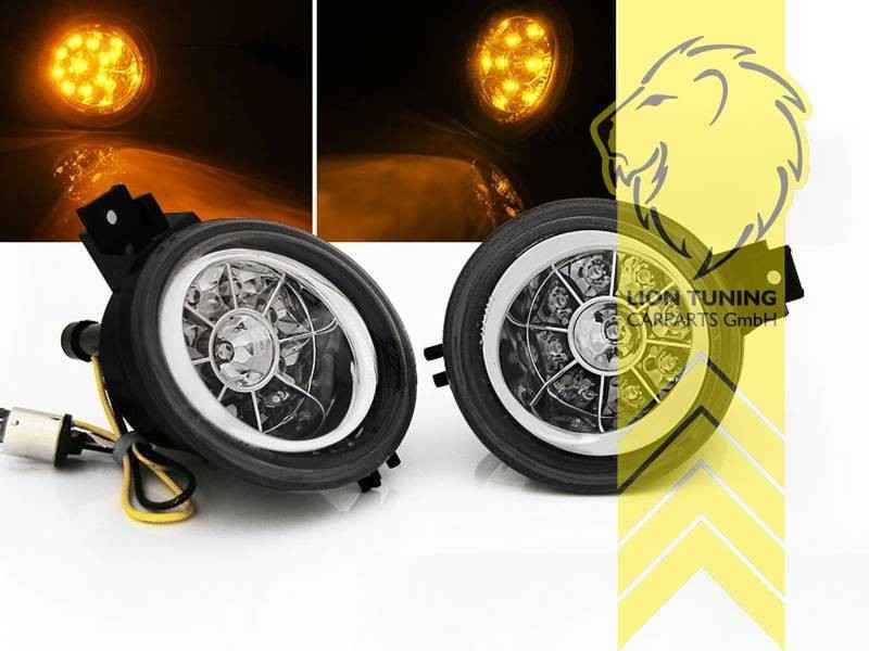 LTG Pair LED Halo DRL Front indicators for VW Lupo 6X chrome 98-05 EXPORT ONLY