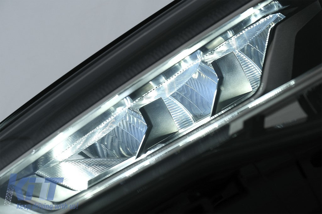 KT LUXE Pair Full LED DRL Seq Dyna Headlights Audi A3 8V Pre-Facelift 13-16 LHD