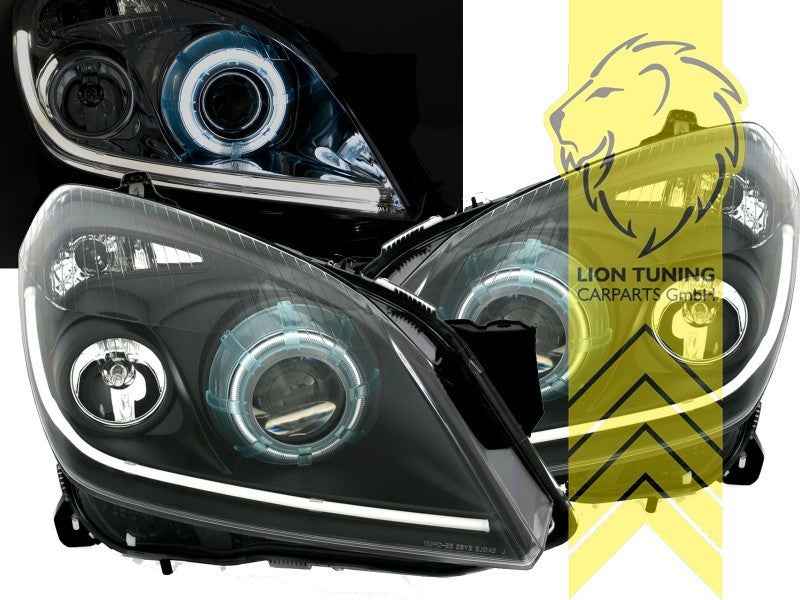 LTG Pair Xenon HID Headlights Opel Astra H L48 L35 L08 L69 04-10 black LHD