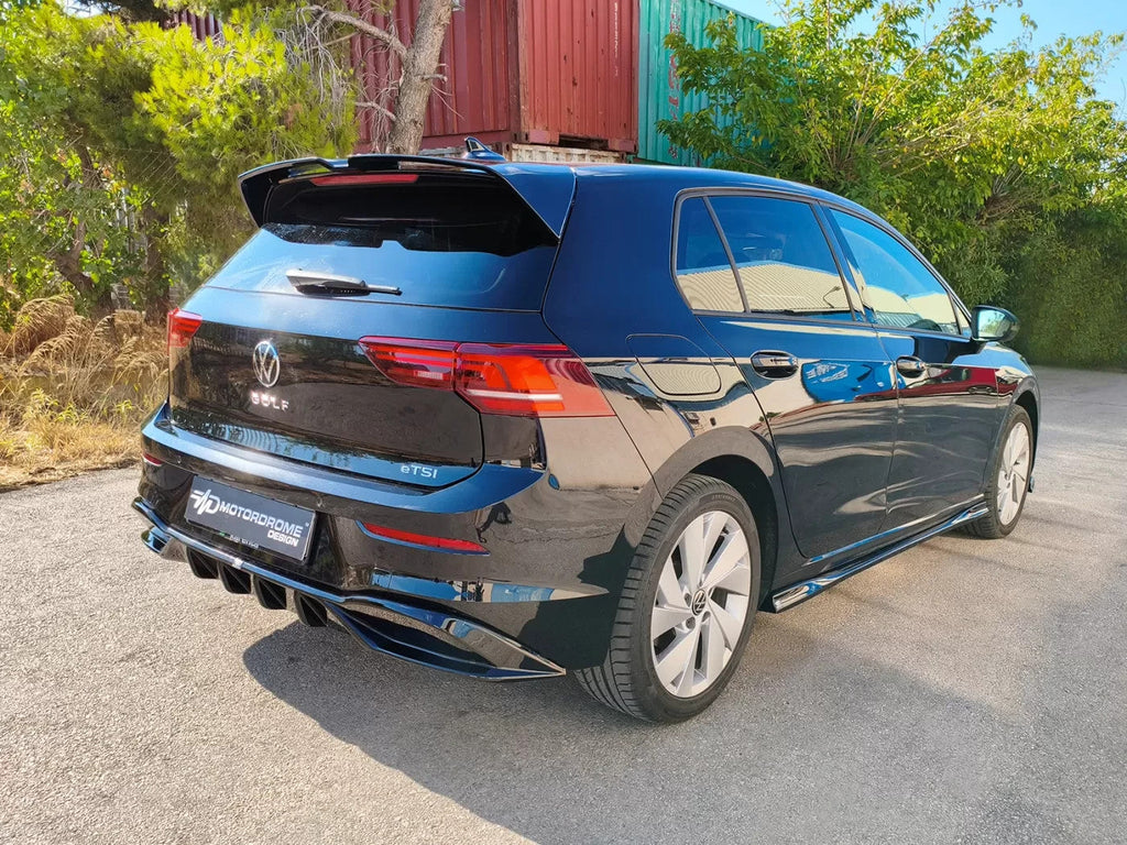 Motordrome Design Side Skirts Extensions VW Golf Mk8 + Facelift 19+ Gloss Blk
