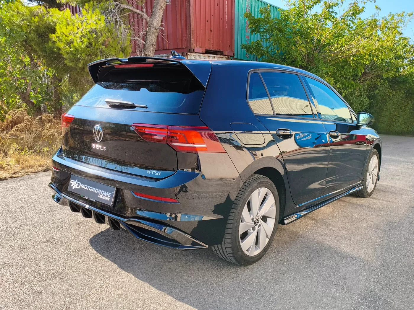 Motordrome Design Side Skirts Extensions VW Golf Mk8 + Facelift 19+ Gloss Blk
