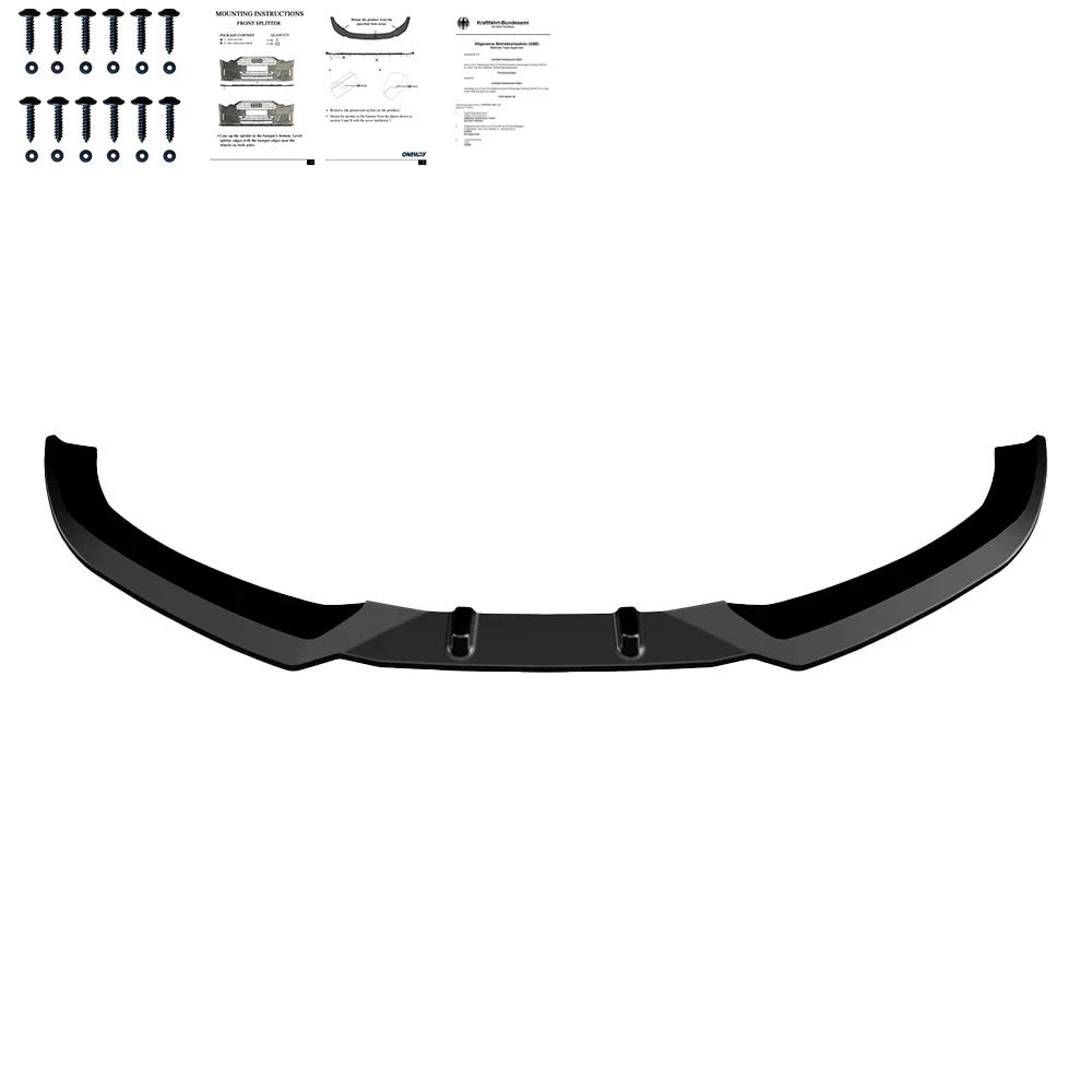 OW Front Bumper Lip Splitter AUDI RS3 8V 15-16 Sportback Gloss Black