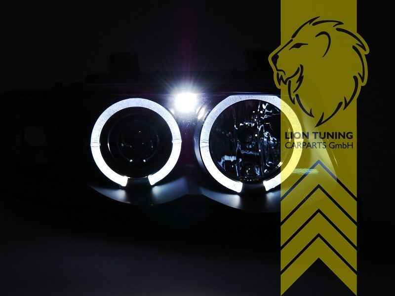 LTG LED DRL Halo Headlights Audi A4 B5 8D 94-98 Sedan Avant Black LHD