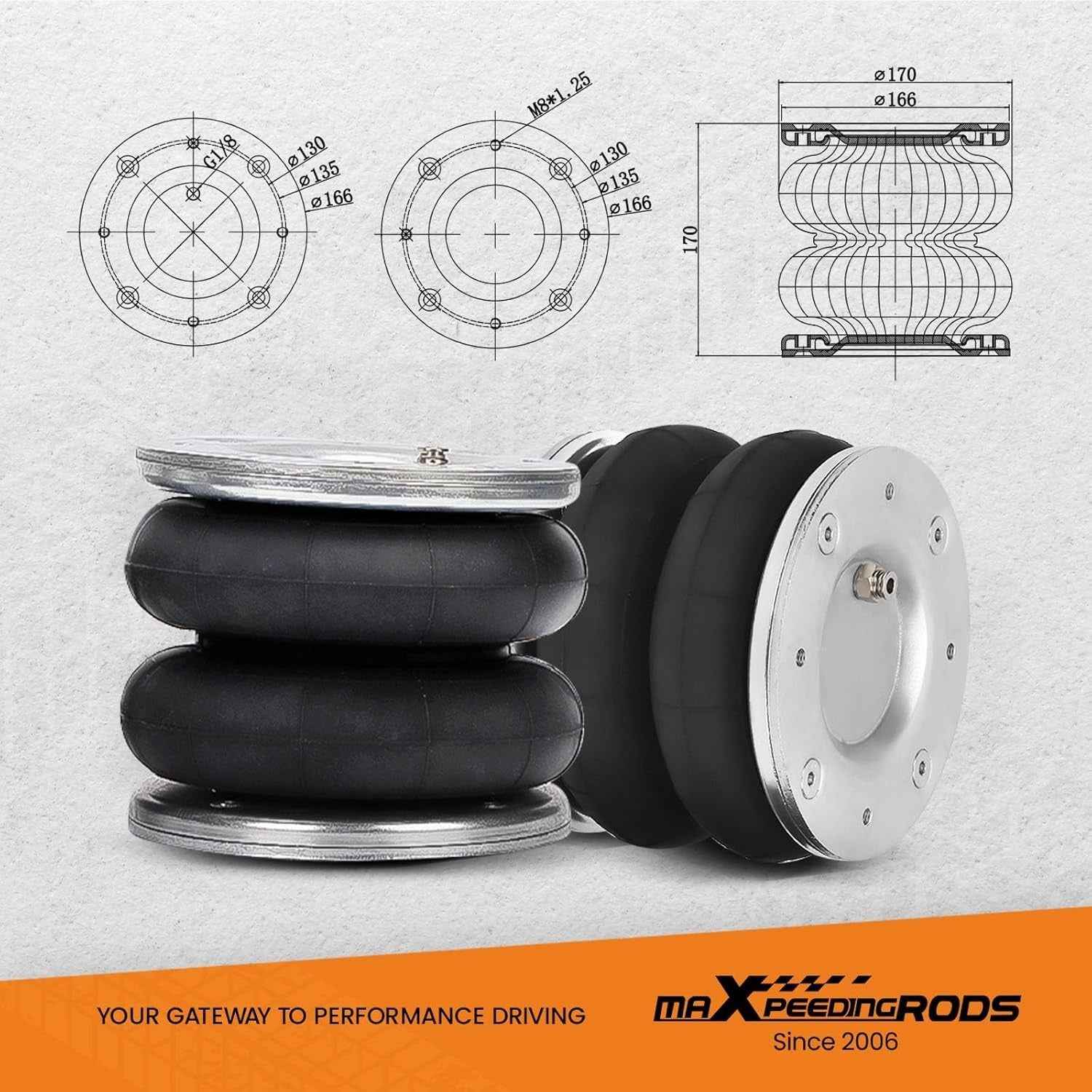 MXPR Air Suspension Spring Kit + 12V Compressor Ford Transit 01-20 RWD TW 4T