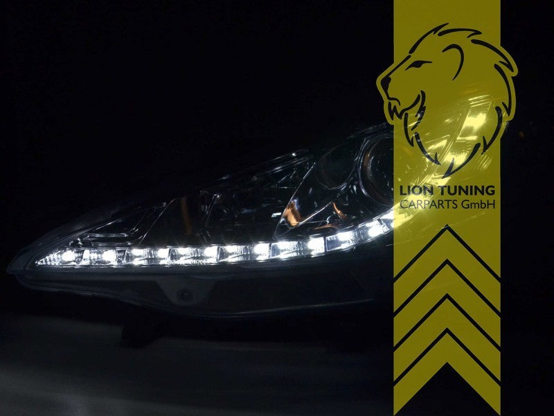 LT LED Angel Eye Halo Headlights Peugeot 207 207CC Cabrio Break black 06-12 LHD