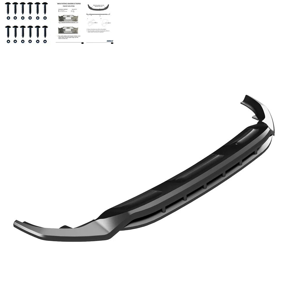 OW Front Bumper Lip Splitter AUDI SQ8 / Q8 S-Line Mk1 2018-2023 Gloss Black